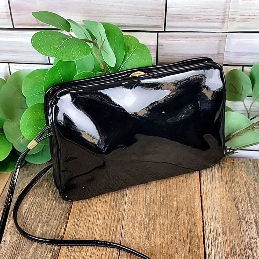 Vintage Ganson patent leather evening crossbody bag